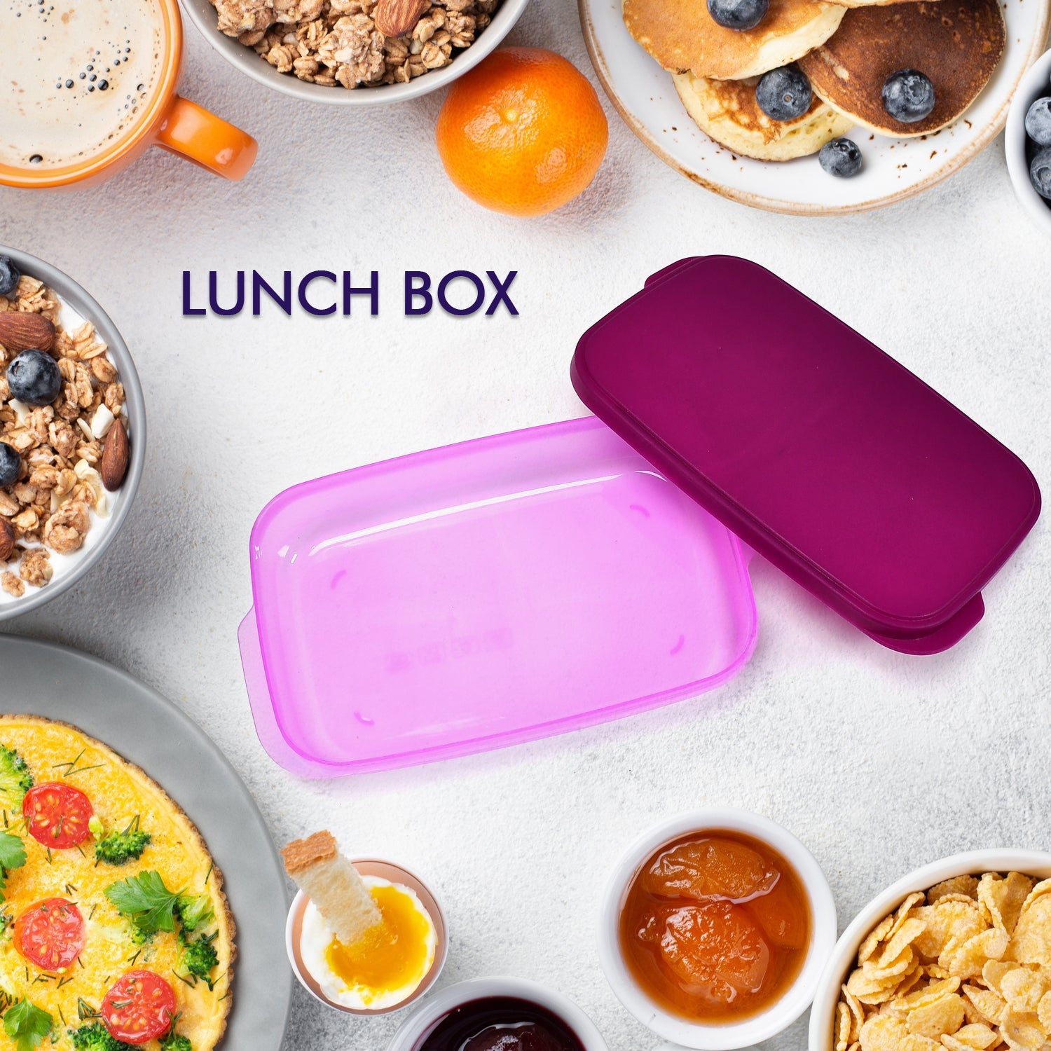 2453 Unbreakable Divine Leak Proof Plastic Lunch Box Food Grade Plastic BPA-Free 2 Containers with Spoon DeoDap 2453 Unbreakable Divine Leak Proof Plastic Lunch Box Food Grade Plastic BPA-Free 2 Containers with Spoon DeoDap